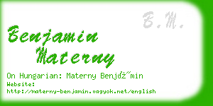 benjamin materny business card